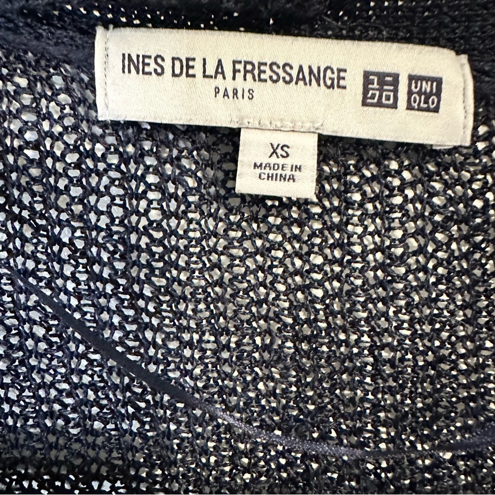 Ines De La Fressange Uniqlo Dark Blue Open-Front Cardigan - Picture 4 of 8
